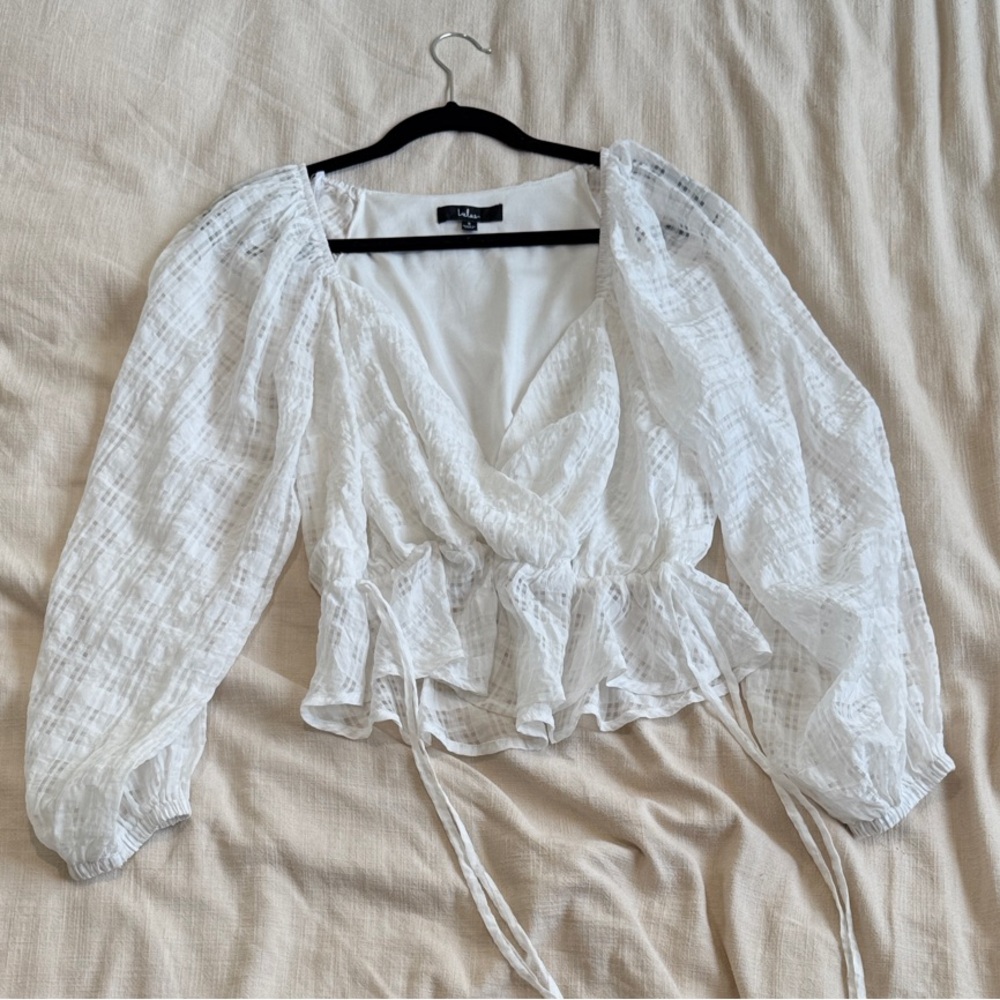 Lulus White Billowy Sleeve Top